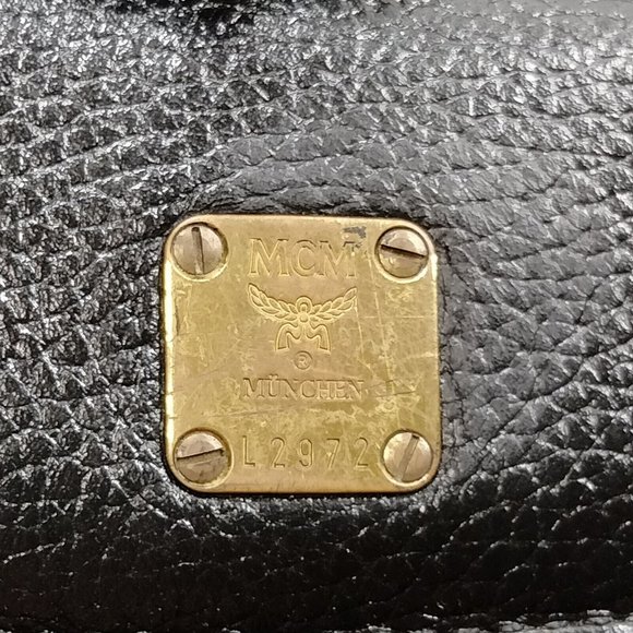 Auth Mcm Backpack Bag Black Leather #36590M11 - Picture 9 of 9